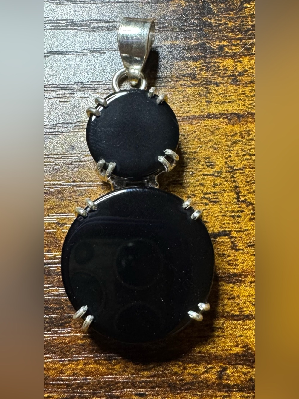 Classic Black Onyx Double-Circle Pendant Necklace - Elegant Women’s Jewelry